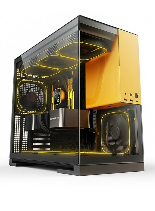 Fusion Gaming PC - Intel Core i9-14900K | GeForce RTX 5070Ti 16GB | 32GB DDR5 RAM-1TB NVMe SSD | 360mm w/LCD Liquid Cooler-Z790 MB-850W Gold PSU | WiFi-Bluetooth-Windows 11 Pro | Game Sekret Desktop Computer | 1 Year Warranty Black/Yellow